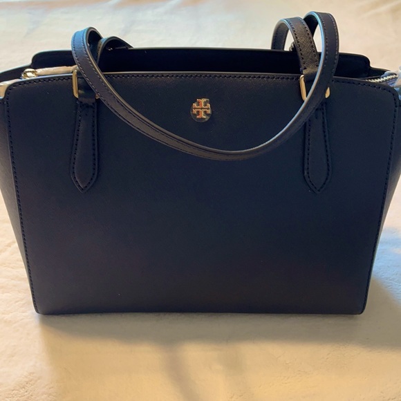 Tory Burch Handbags - Tory Navy Emerson small top zip tote